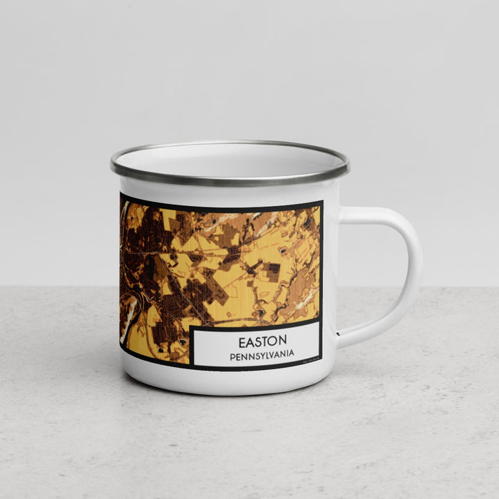 Right View Custom Easton Pennsylvania Map Enamel Mug in Ember