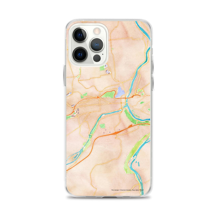 Custom Easton Pennsylvania Map iPhone 12 Pro Max Phone Case in Watercolor