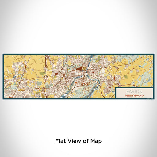 Flat View of Map Custom Easton Pennsylvania Map Enamel Mug in Woodblock