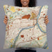 Person holding 22x22 Custom Easton Pennsylvania Map Throw Pillow in Woodblock