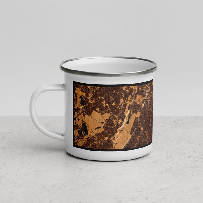 Left View Custom East Orange New Jersey Map Enamel Mug in Ember