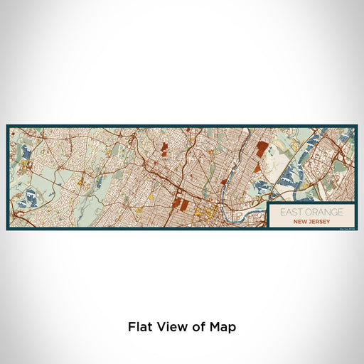 Flat View of Map Custom East Orange New Jersey Map Enamel Mug in Woodblock