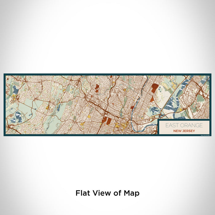 Flat View of Map Custom East Orange New Jersey Map Enamel Mug in Woodblock