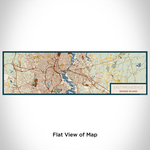 Flat View of Map Custom East Providence Rhode Island Map Enamel Mug in Woodblock