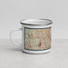 Left View Custom East Providence Rhode Island Map Enamel Mug in Woodblock