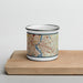 Front View Custom East Providence Rhode Island Map Enamel Mug in Woodblock on Cutting Board