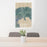 24x36 Eastsound Washington Map Print Portrait Orientation in Afternoon Style Behind 2 Chairs Table and Potted Plant