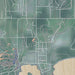 Eastsound Washington Map Print in Afternoon Style Zoomed In Close Up Showing Details