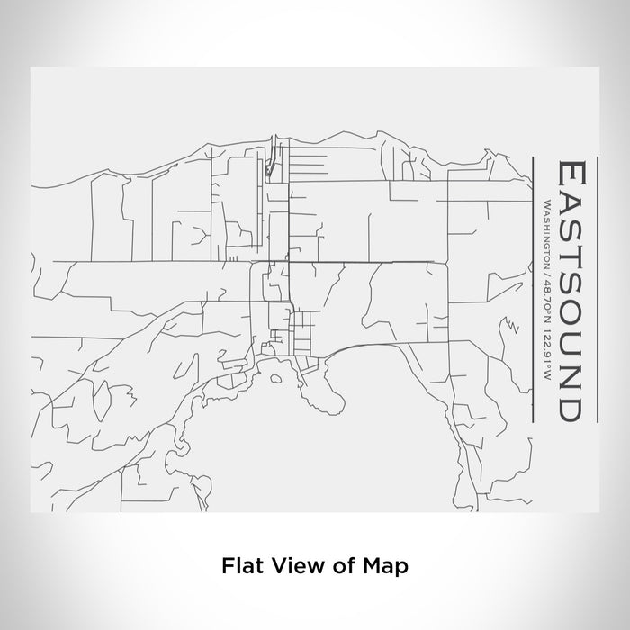 Rendered View of Eastsound Washington Map Engraving on 20oz Stainless Steel Insulated Bottle with Bamboo Top in White