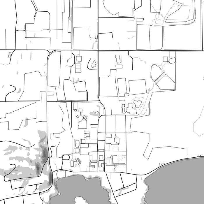 Eastsound Washington Map Print in Classic Style Zoomed In Close Up Showing Details