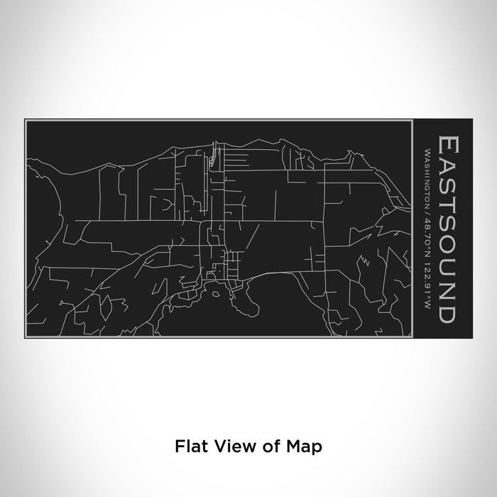 Rendered View of Eastsound Washington Map Engraving on 17oz Stainless Steel Insulated Cola Bottle in Black