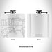 Rendered View of Eastsound Washington Map Engraving on 6oz Stainless Steel Flask in White