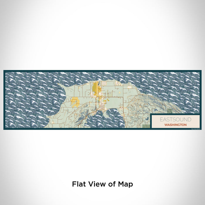 Flat View of Map Custom Eastsound Washington Map Enamel Mug in Woodblock