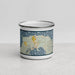 Front View Custom Eastsound Washington Map Enamel Mug in Woodblock