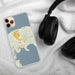Custom Eastsound Washington Map Phone Case in Woodblock on Table with Black Headphones