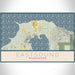 Eastsound Washington Map Print Landscape Orientation in Woodblock Style With Shaded Background