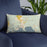 Custom Eastsound Washington Map Throw Pillow in Woodblock on Blue Colored Chair