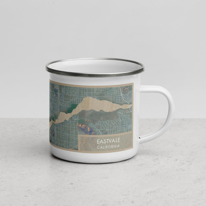 Right View Custom Eastvale California Map Enamel Mug in Afternoon