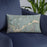 Custom Eastvale California Map Throw Pillow in Afternoon on Blue Colored Chair