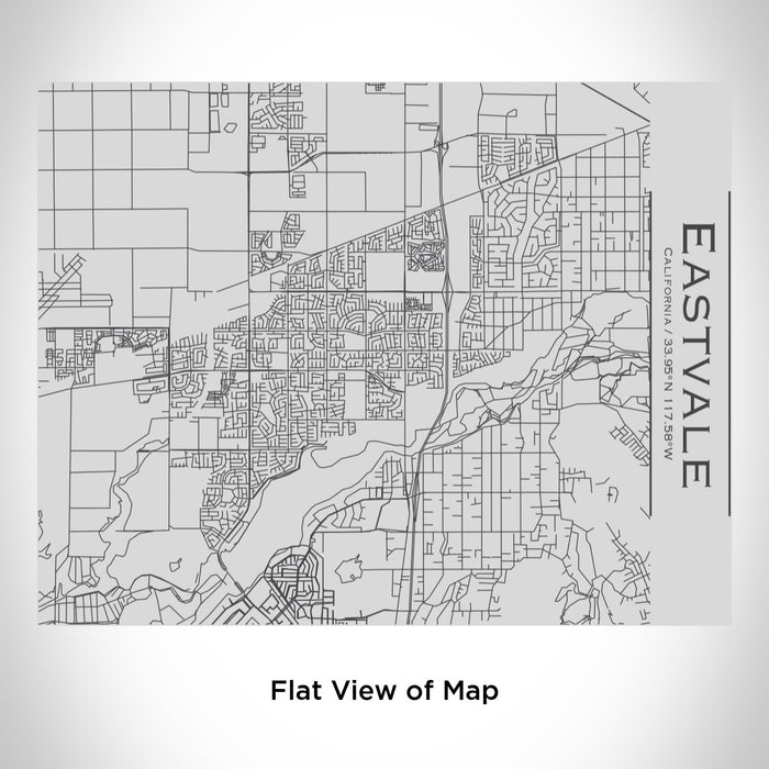 Rendered View of Eastvale California Map Engraving on 20oz Stainless Steel Insulated Bottle with Bamboo Top