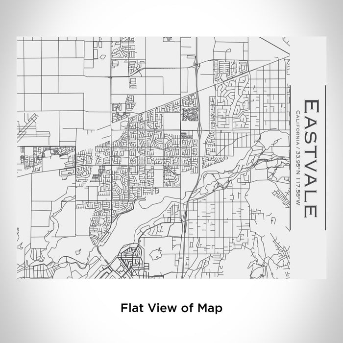 Rendered View of Eastvale California Map Engraving on 20oz Stainless Steel Insulated Bottle with Bamboo Top in White