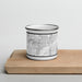 Front View Custom Eastvale California Map Enamel Mug in Classic on Cutting Board
