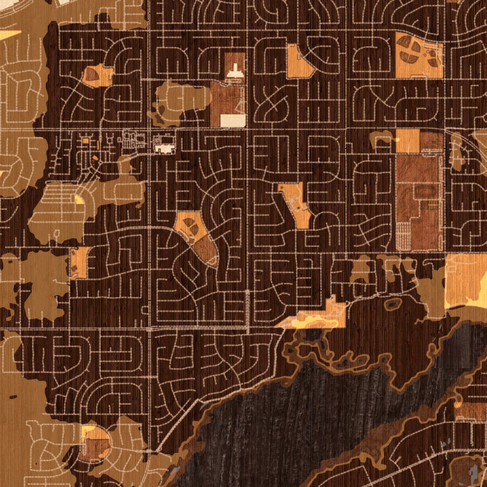Eastvale California Map Print in Ember Style Zoomed In Close Up Showing Details