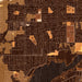 Eastvale California Map Print in Ember Style Zoomed In Close Up Showing Details