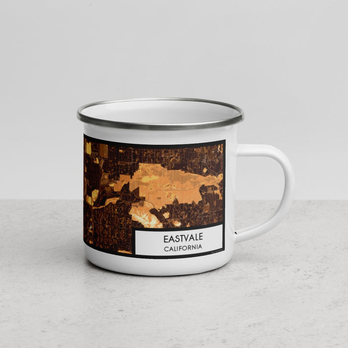 Right View Custom Eastvale California Map Enamel Mug in Ember