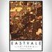 Eastvale California Map Print Portrait Orientation in Ember Style With Shaded Background