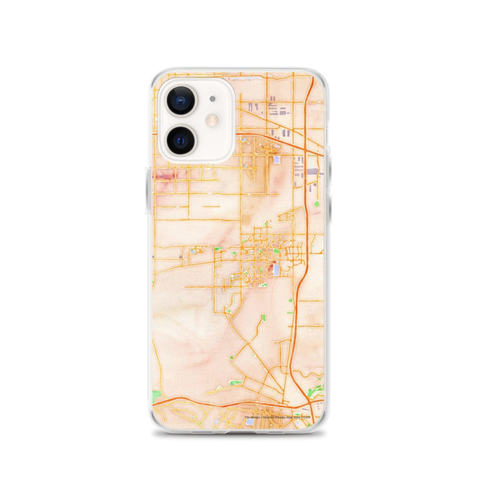 Custom iPhone 12 Eastvale California Map Phone Case in Watercolor