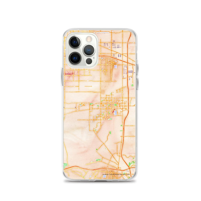 Custom iPhone 12 Pro Eastvale California Map Phone Case in Watercolor