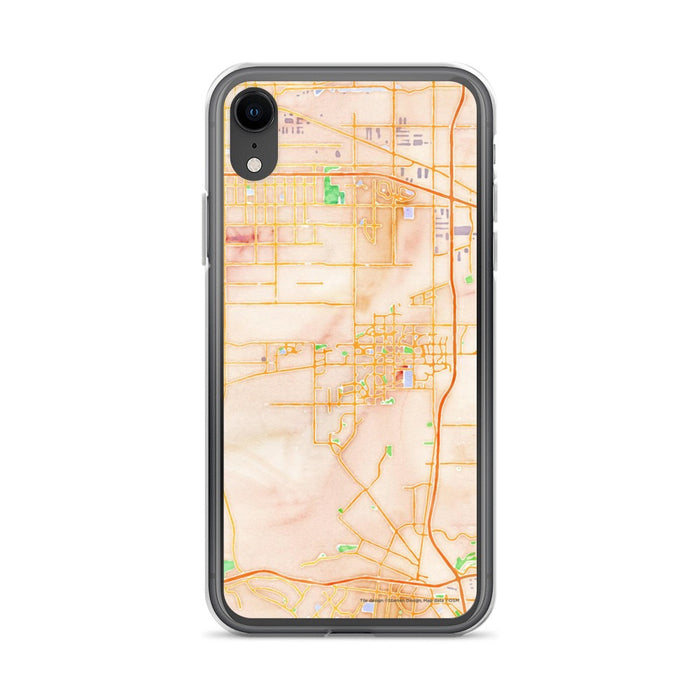 Custom iPhone XR Eastvale California Map Phone Case in Watercolor