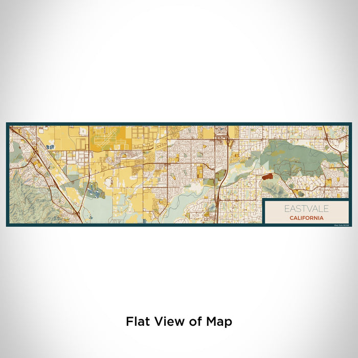 Flat View of Map Custom Eastvale California Map Enamel Mug in Woodblock