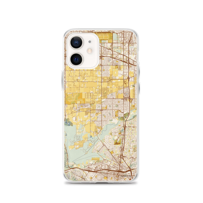 Custom iPhone 12 Eastvale California Map Phone Case in Woodblock