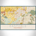Eastvale California Map Print Landscape Orientation in Woodblock Style With Shaded Background