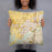 Person holding 18x18 Custom Eastvale California Map Throw Pillow in Woodblock