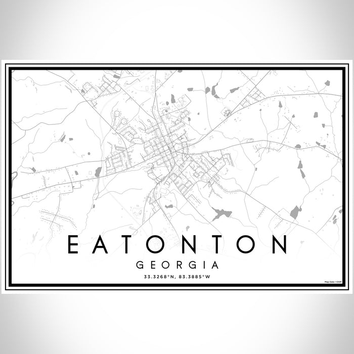 Eatonton Georgia Map Print Landscape Orientation in Classic Style With Shaded Background