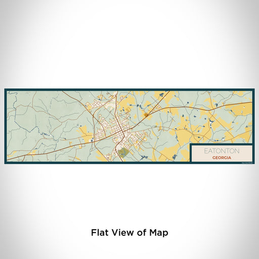 Flat View of Map Custom Eatonton Georgia Map Enamel Mug in Woodblock