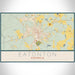 Eatonton Georgia Map Print Landscape Orientation in Woodblock Style With Shaded Background