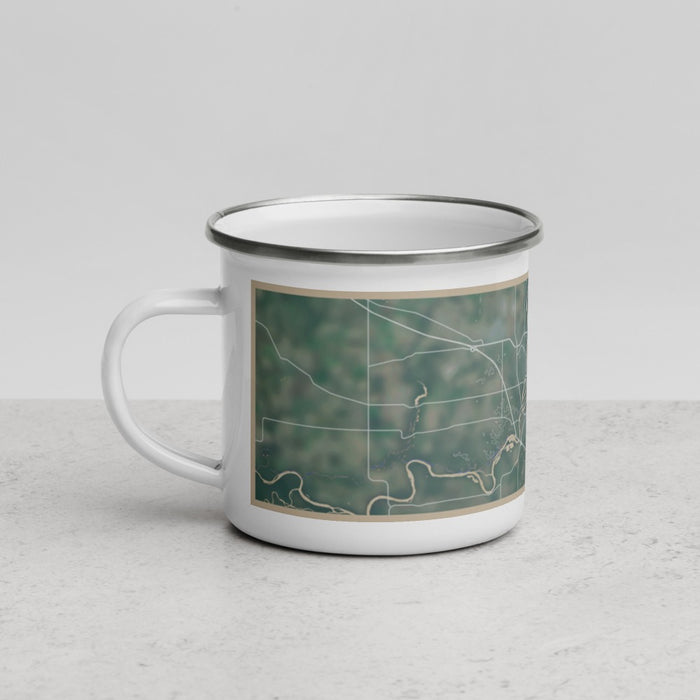 Left View Custom Eau Claire Wisconsin Map Enamel Mug in Afternoon