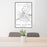 24x36 Eau Claire Wisconsin Map Print Portrait Orientation in Classic Style Behind 2 Chairs Table and Potted Plant