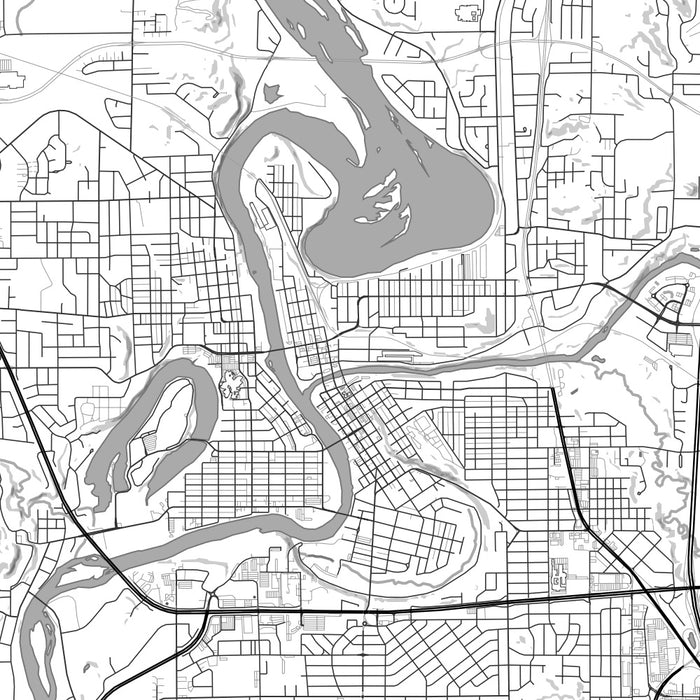 Eau Claire Wisconsin Map Print in Classic Style Zoomed In Close Up Showing Details