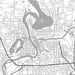 Eau Claire Wisconsin Map Print in Classic Style Zoomed In Close Up Showing Details