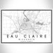Eau Claire Wisconsin Map Print Landscape Orientation in Classic Style With Shaded Background