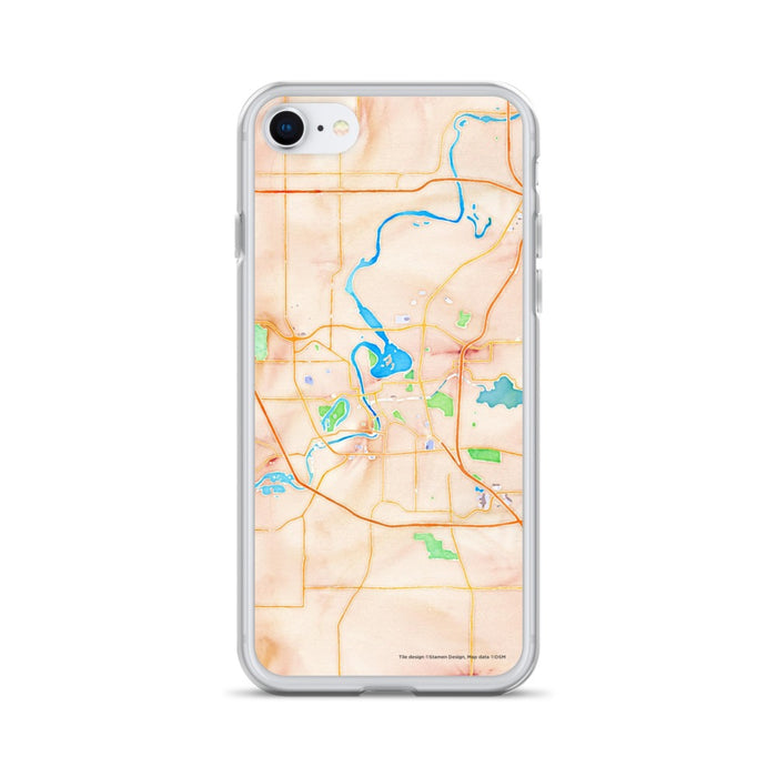 Custom Eau Claire Wisconsin Map iPhone SE Phone Case in Watercolor