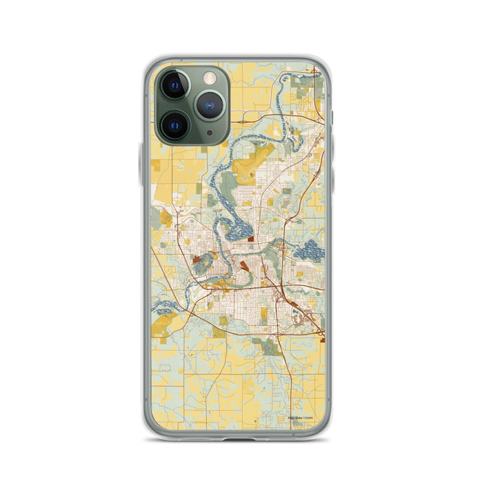 Custom Eau Claire Wisconsin Map Phone Case in Woodblock