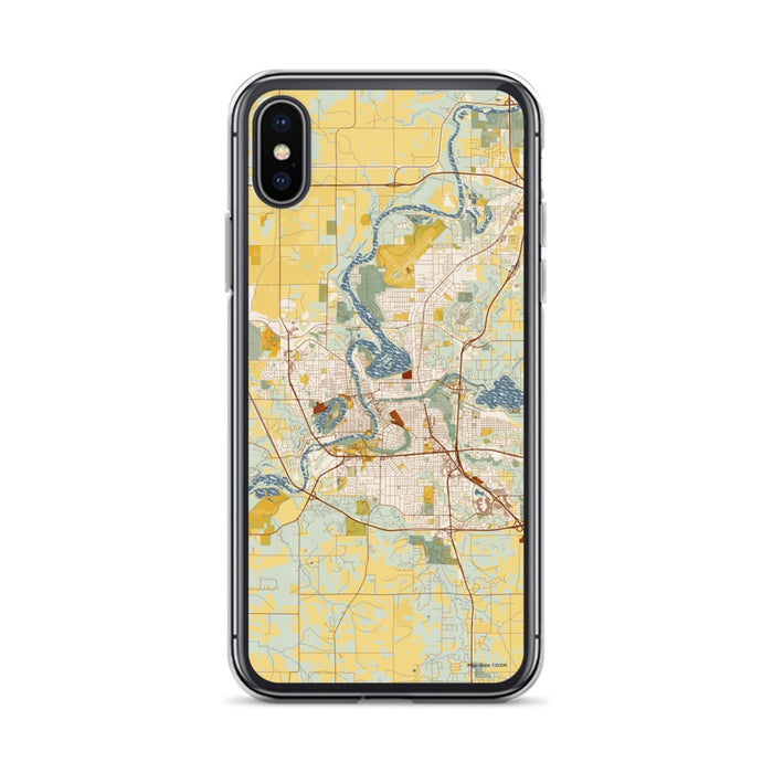 Custom Eau Claire Wisconsin Map Phone Case in Woodblock