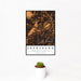 12x18 Ebensburg Pennsylvania Map Print Portrait Orientation in Ember Style With Small Cactus Plant in White Planter