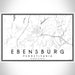 Ebensburg Pennsylvania Map Print Landscape Orientation in Classic Style With Shaded Background